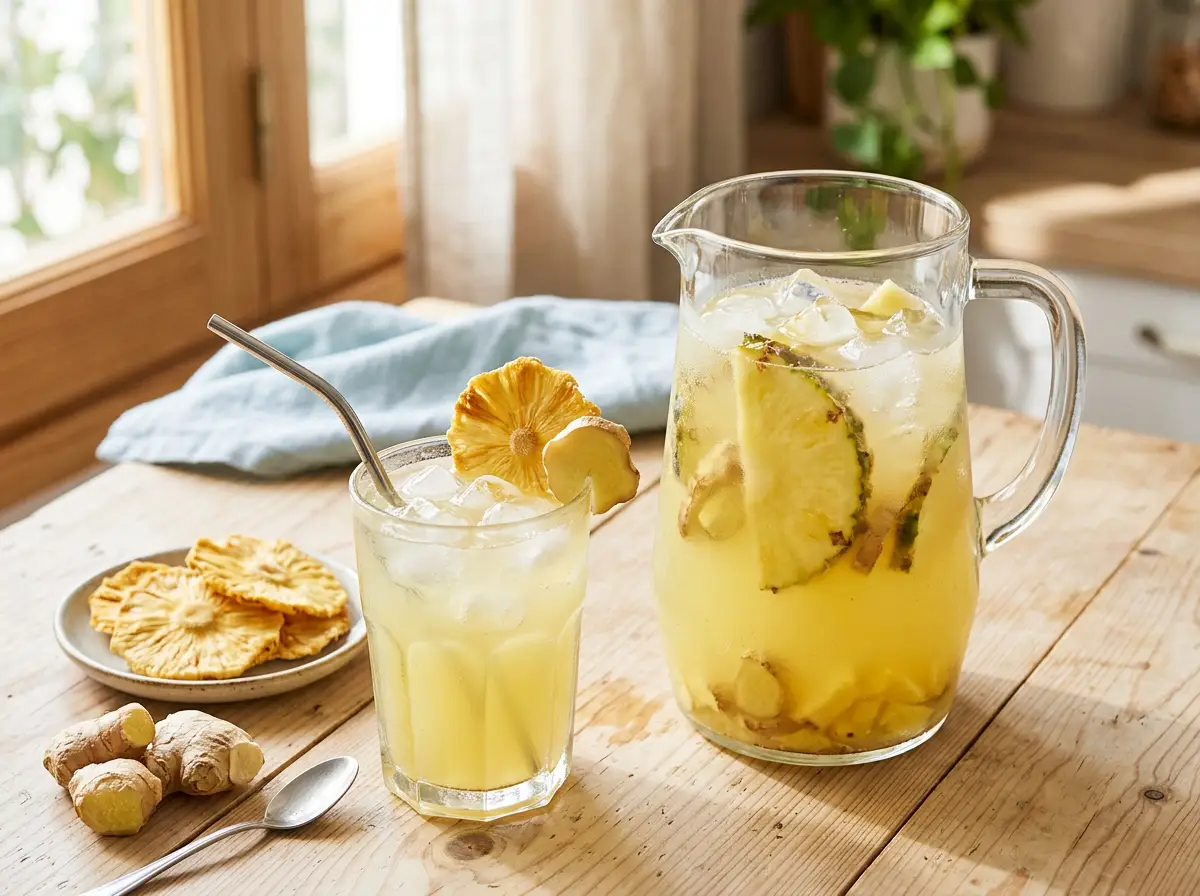 Agua de piña y jengibre