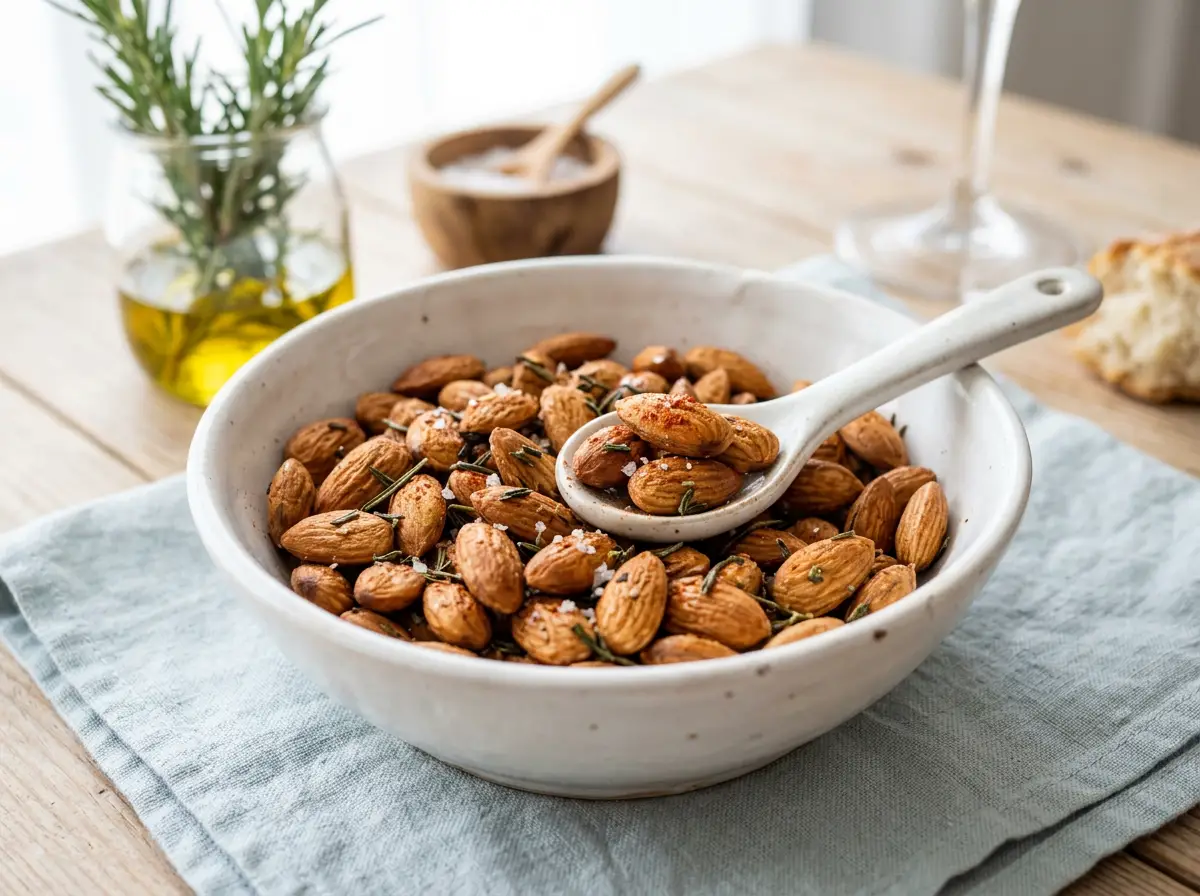 Almendras tostadas con romero