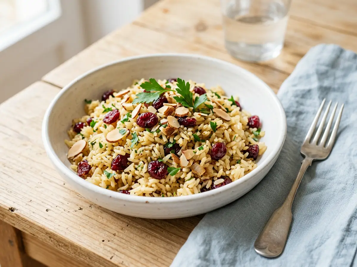 Arroz con cranberry y almendras