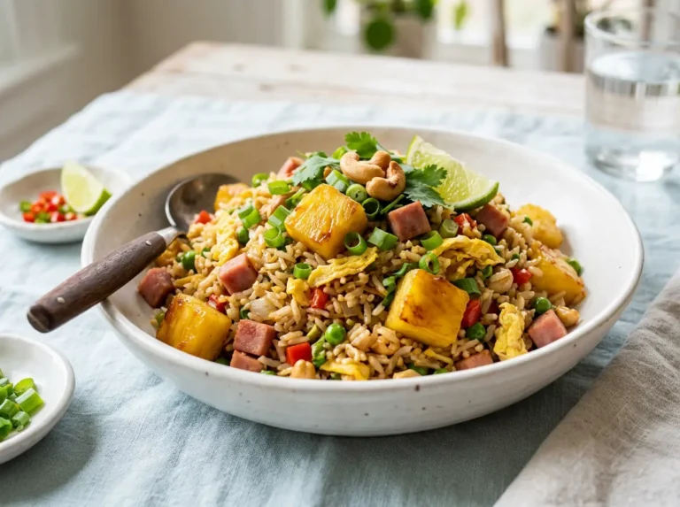 Arroz frito con piña