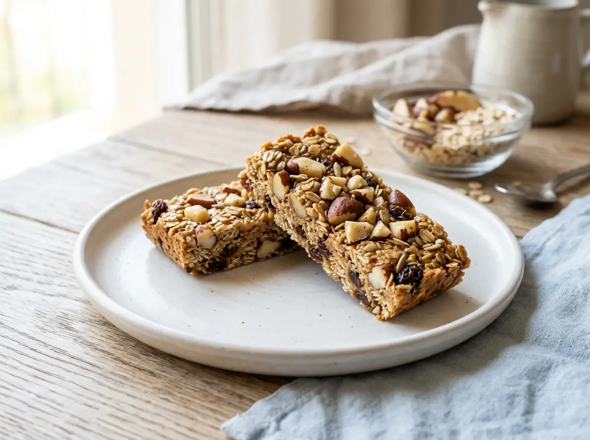 Barritas de avena y nuez de Brasil