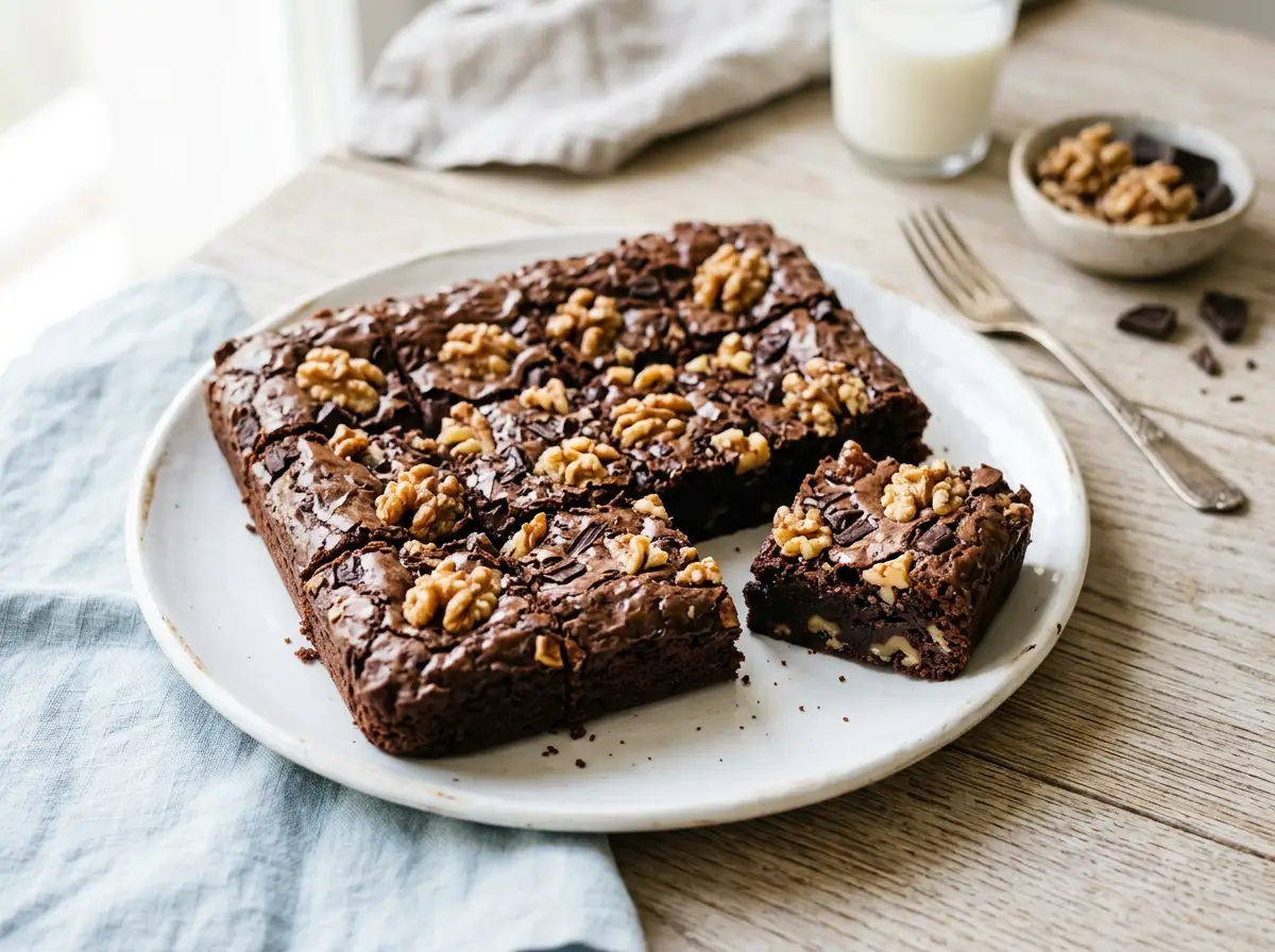 Brownies de cacao con nueces
