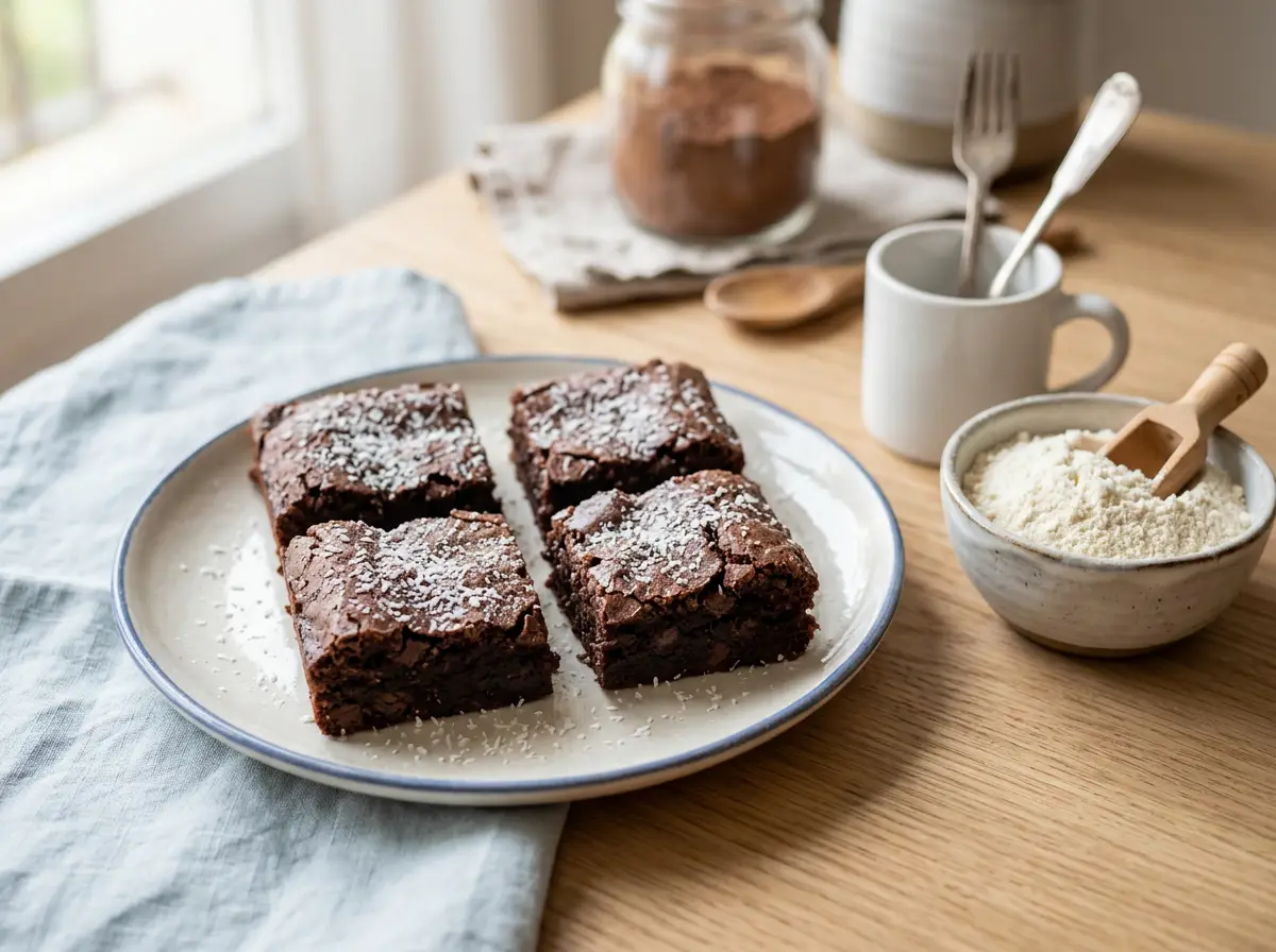 Brownies de harina de coco