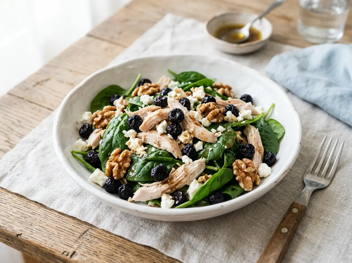 Ensalada de pollo con arándanos
