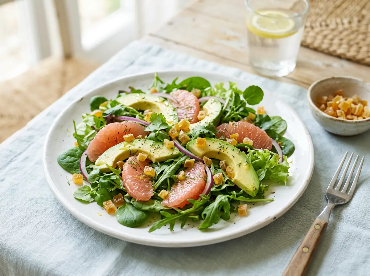 Ensalada de pomelo y aguacate
