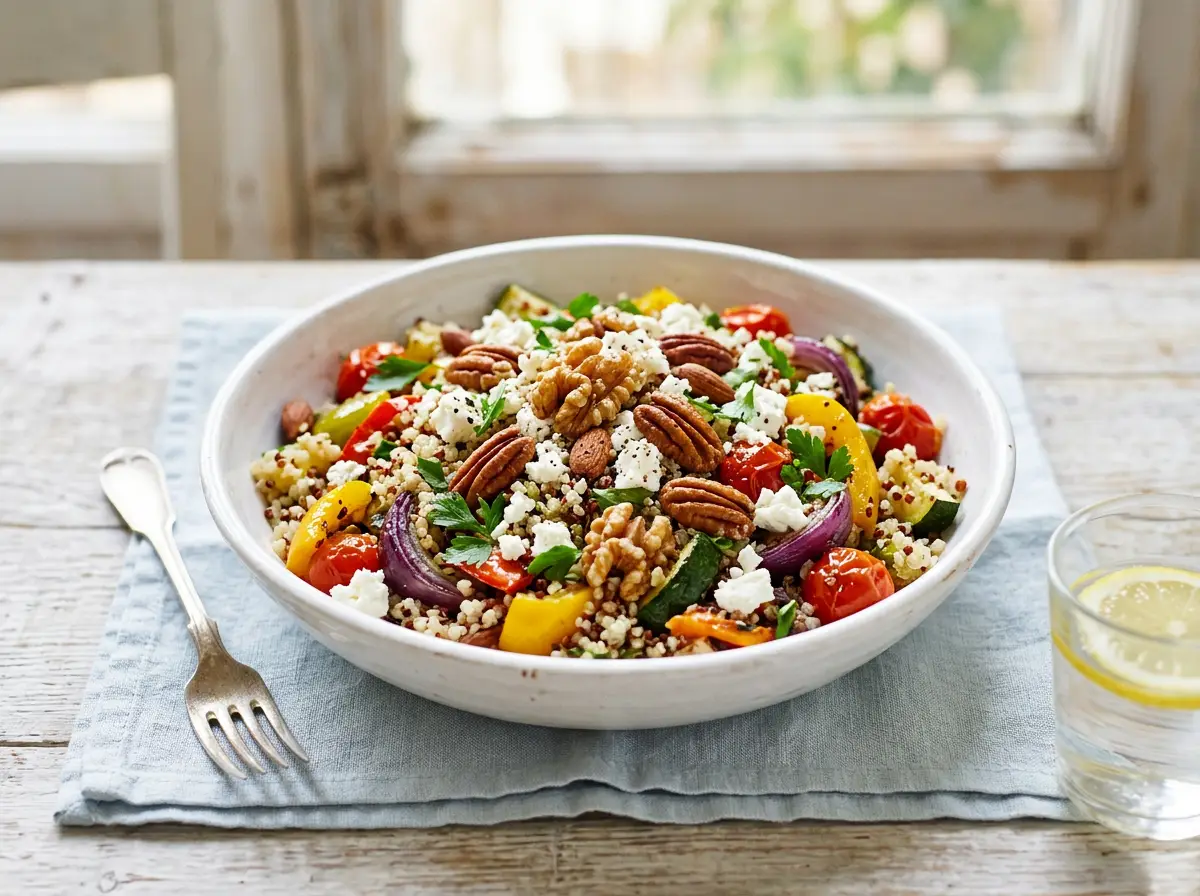 Ensalada de quinoa con nueces deluxe