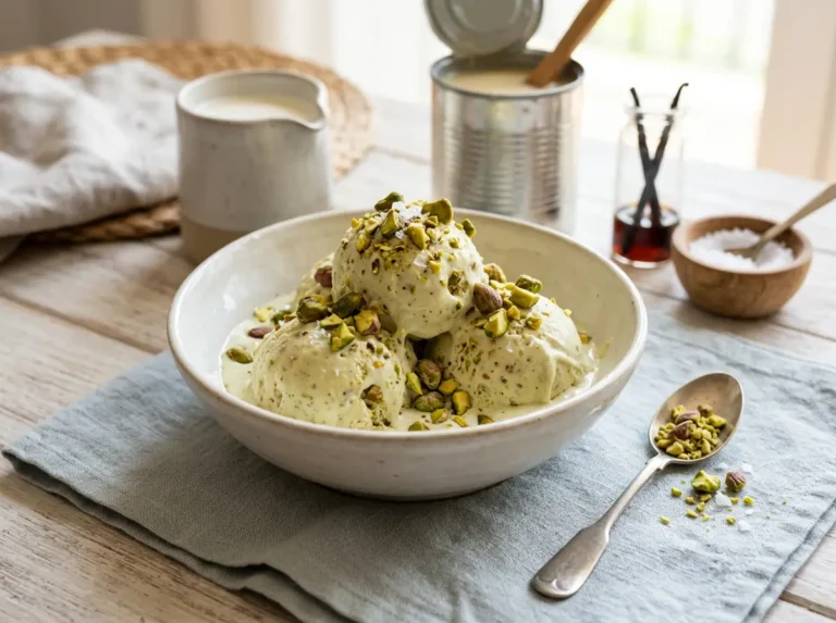 Helado casero de pistacho