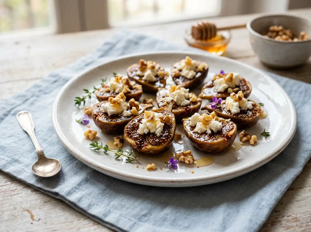 Higos con queso de cabra y miel
