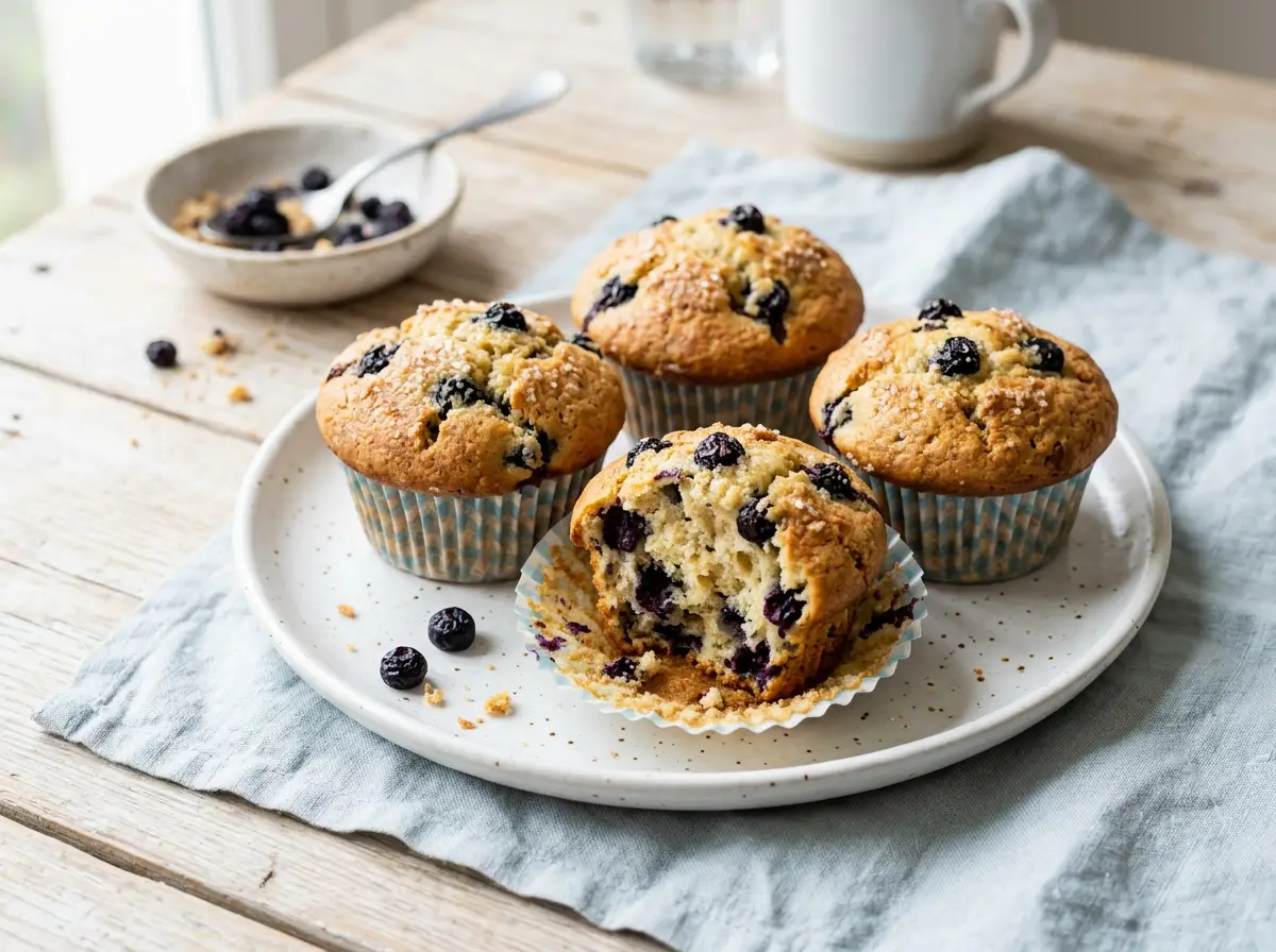 Muffins de arándanos azules