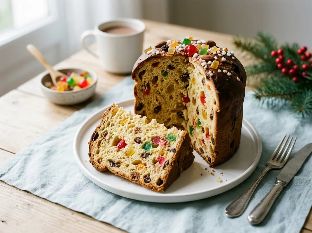 Pan dulce navideño con tutti frutti