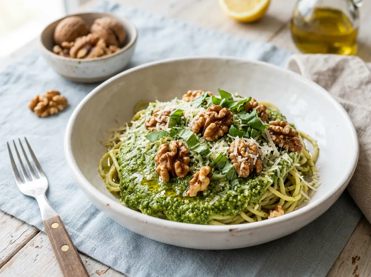 Pesto de nueces y albahaca