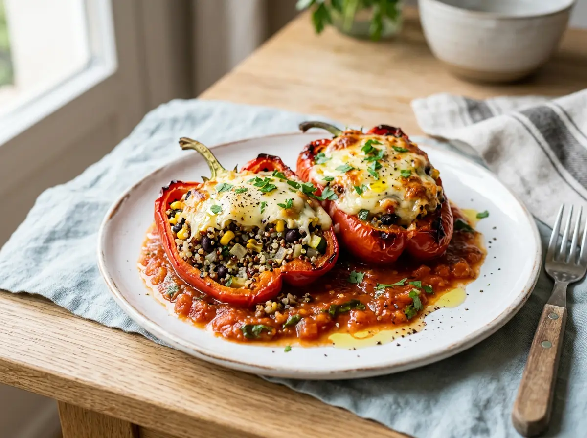 Pimientos rellenos de quinoa