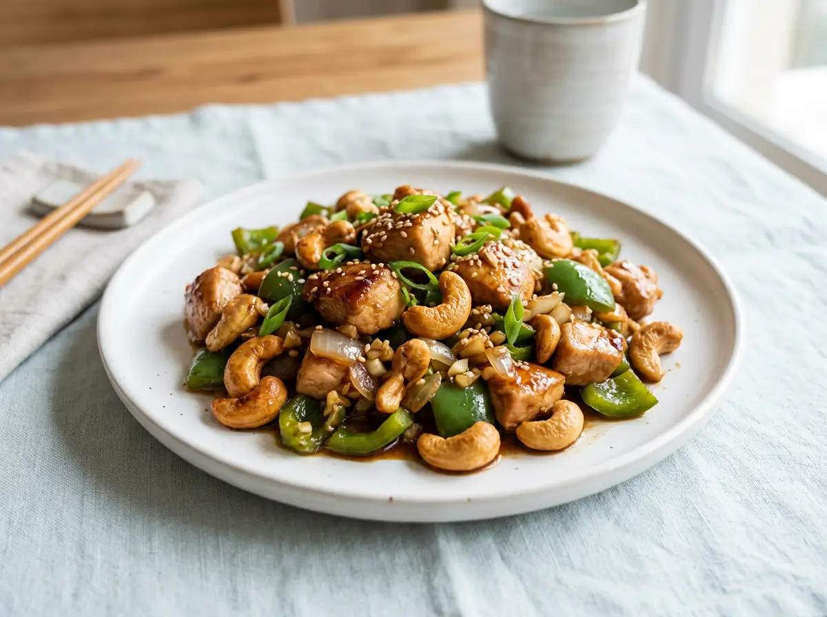 Pollo con cajuil estilo chino