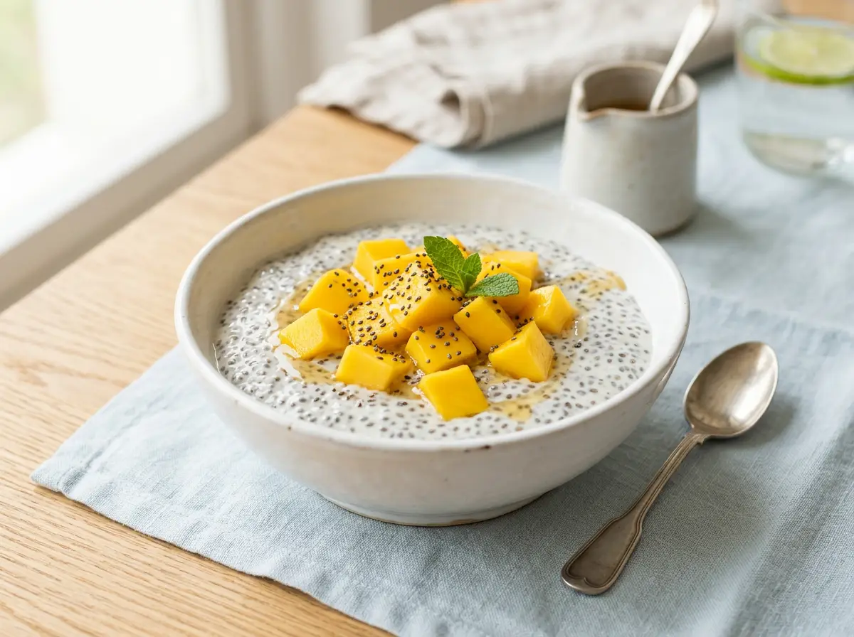 Pudín de chía con mango
