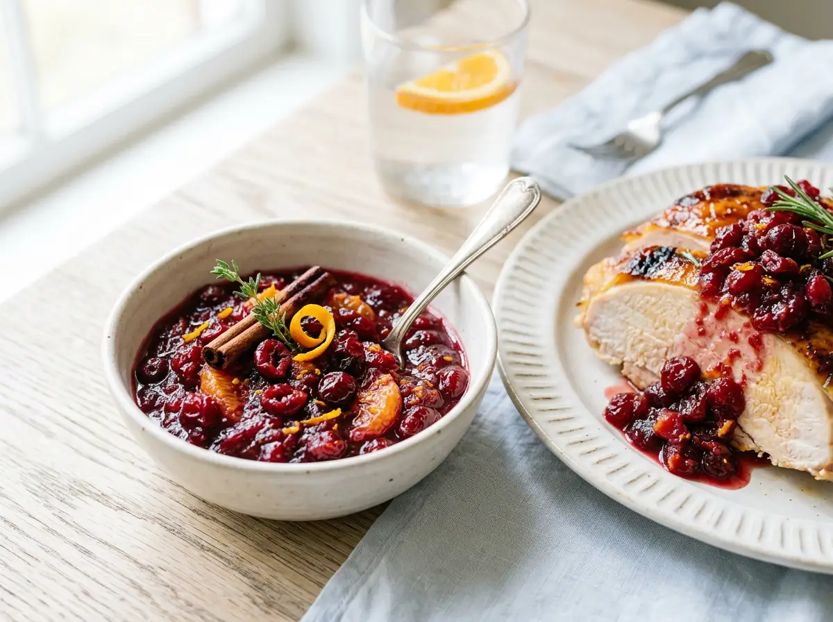 Salsa de cranberry para pavo