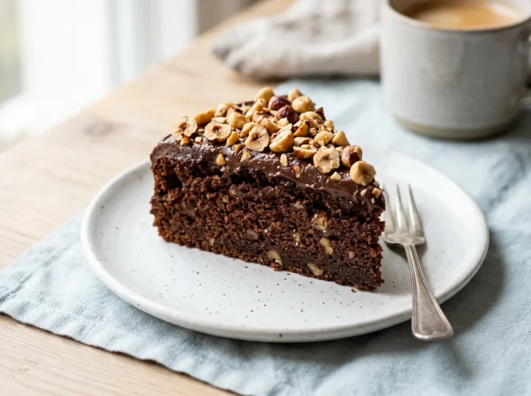 Torta húmeda de avellana y cacao